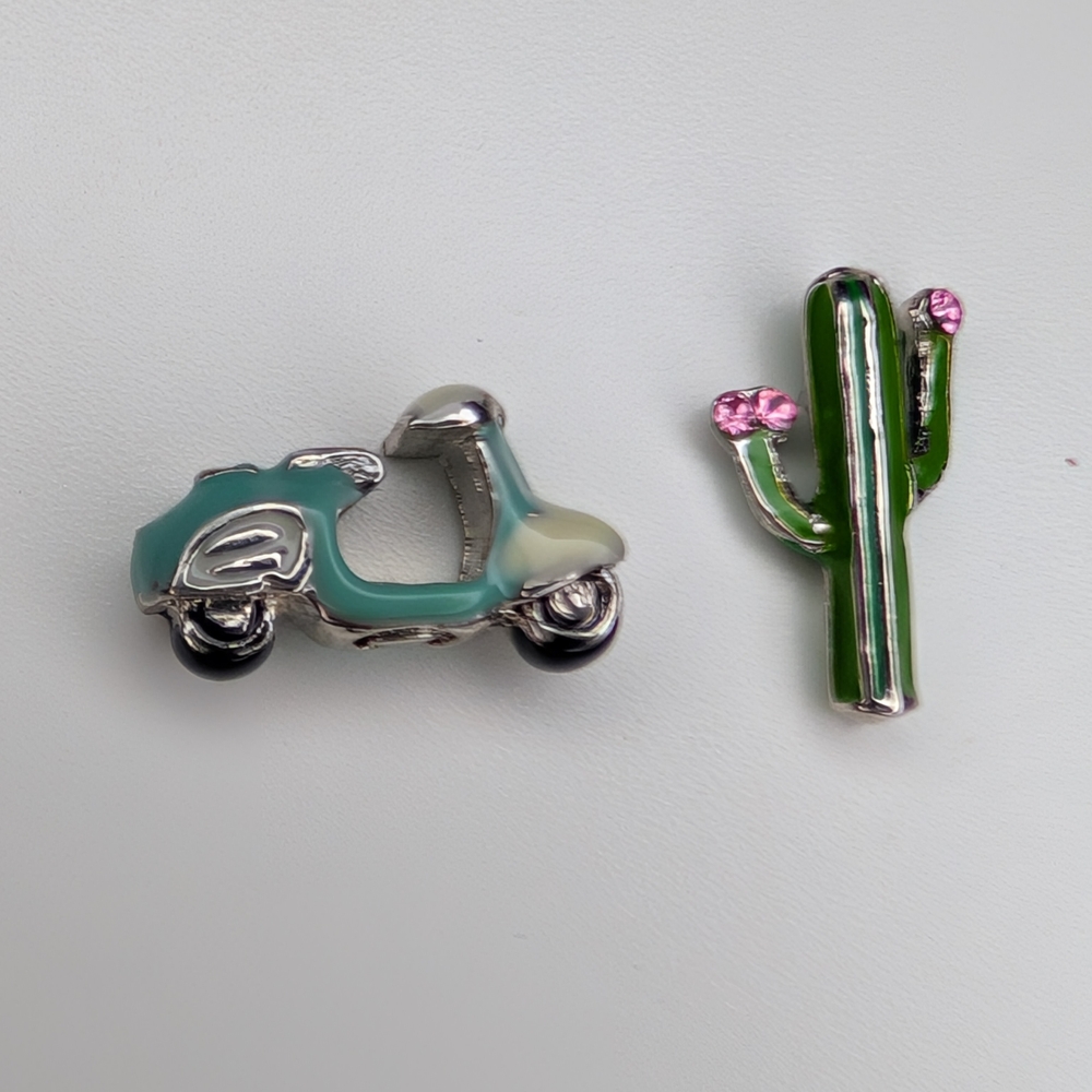 Origami Owl Charm Set: Cactus and Scooter/Vespa